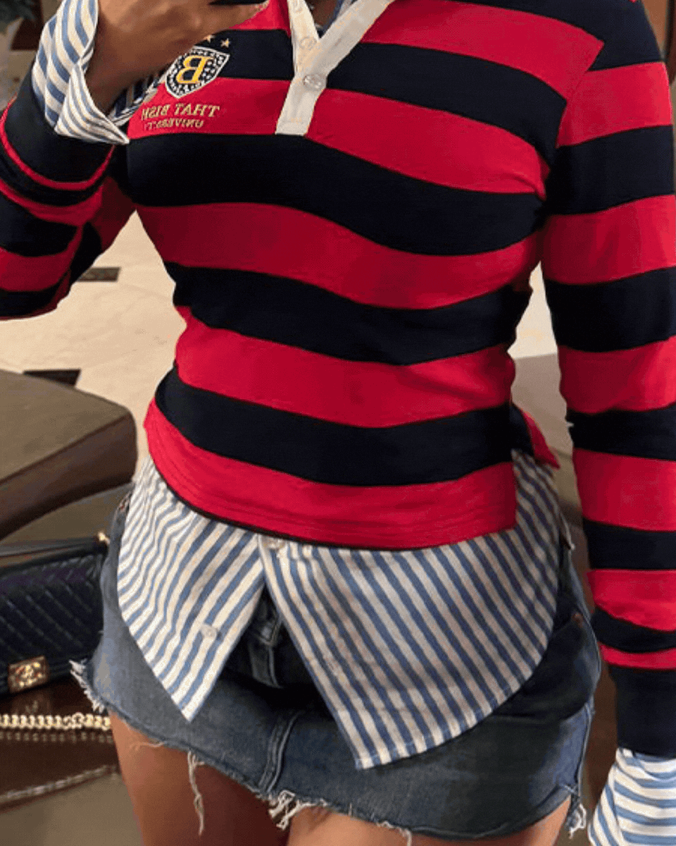Stripe Polo Top