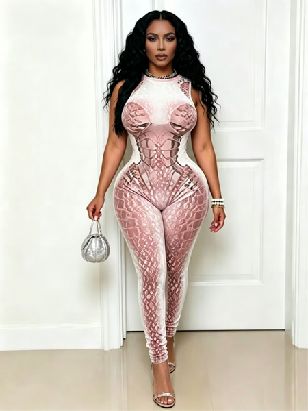 Printed Sleeveless Jumpsuit