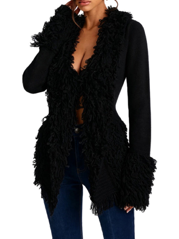Solid Fringe Cardigan