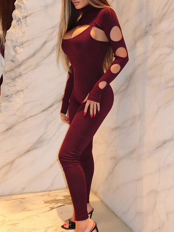 Solid Cutout Shrug & Cami Jumpsuit Set