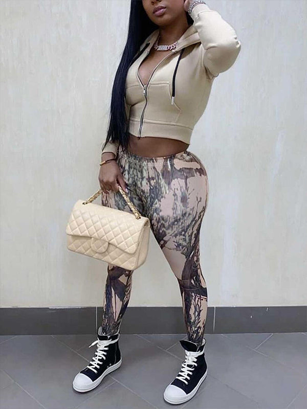 Zip-Front Hoodie & Jogger Pants Set