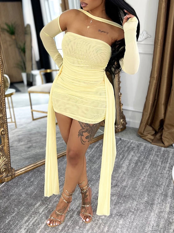 Halter Strapless Draped Dress