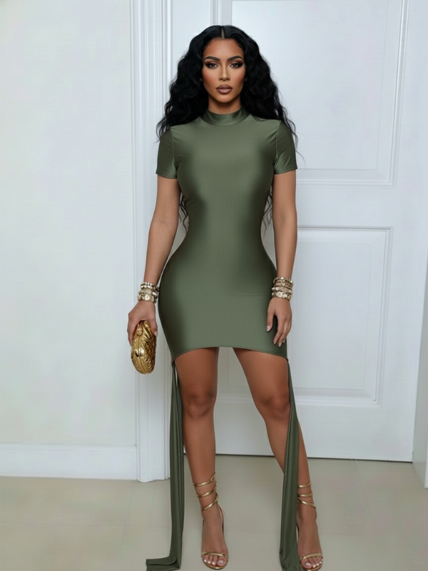 Draped Cutout Bodycon Dress