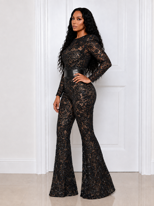 Lace Flare Jumpsuit