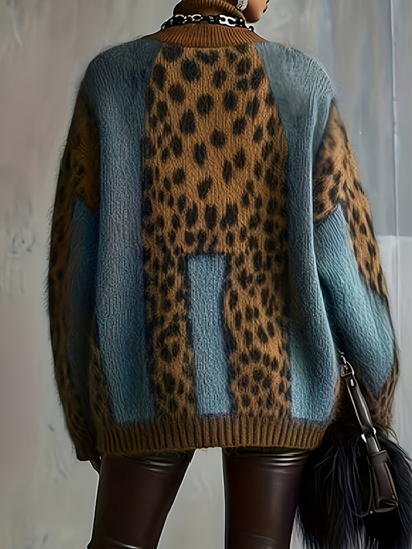 Leopard Turtleneck Sweater