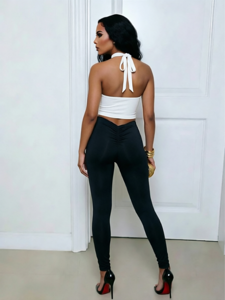 Two-Tone Halter Jumpsuit