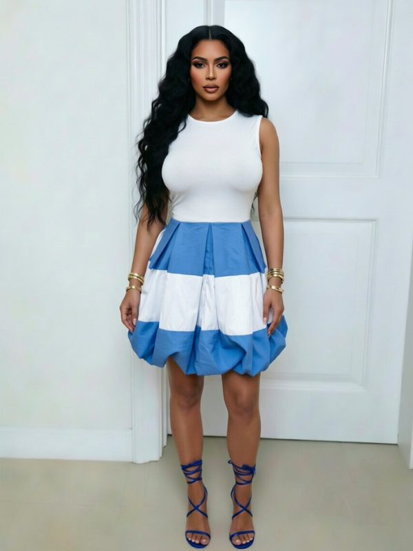 Two-Tone Sleeveless Dress