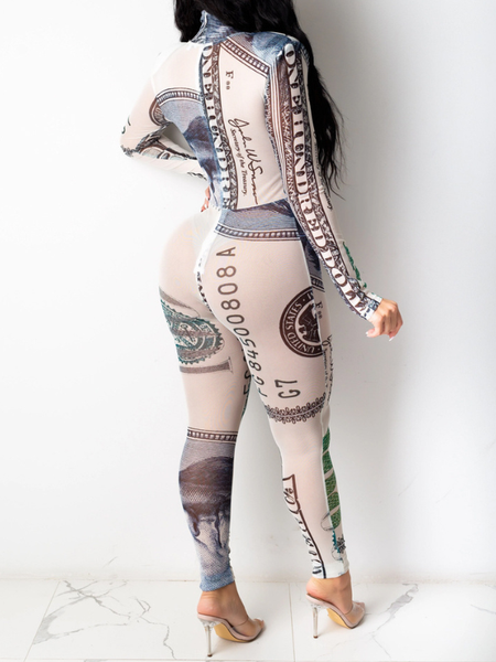 Printed Sheer Jumpsuit