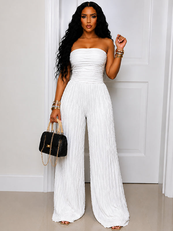 Ruched Strapless Jumpsuit