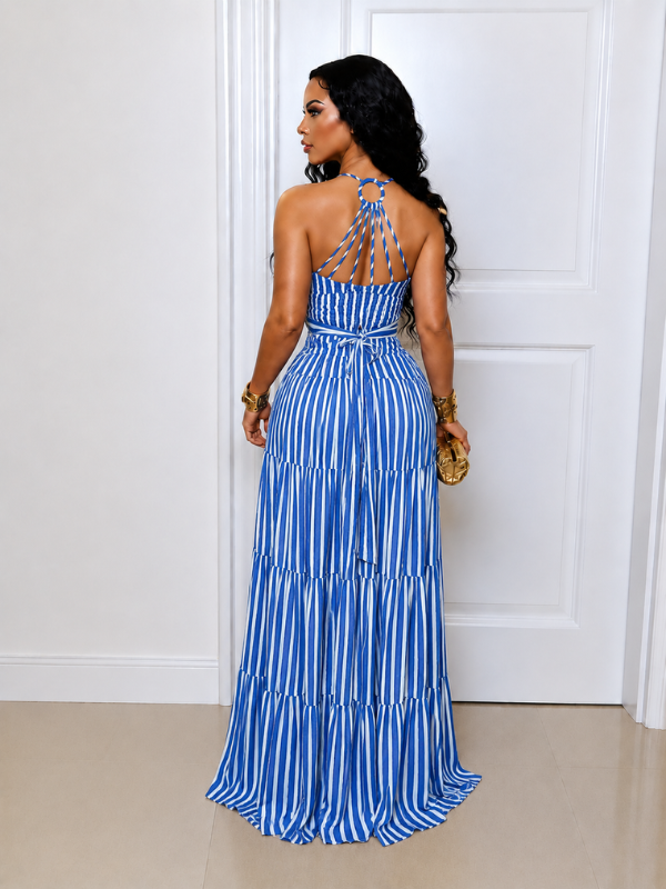 Stripe Combo Cami Maxi Dress