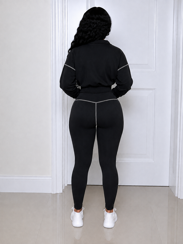 Stripe Zip-Front Jacket & Pants Set