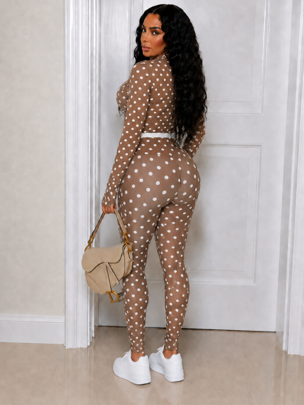 Polka Dot Zip Top & Pant Set
