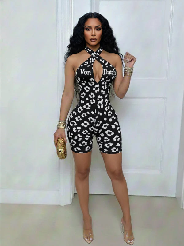 Printed Halter Romper