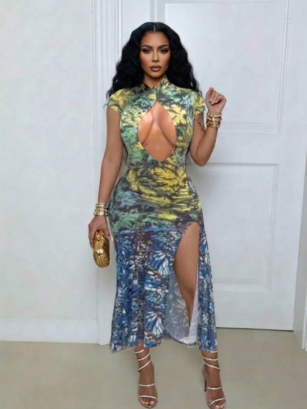 Printed Cut-out  Dress