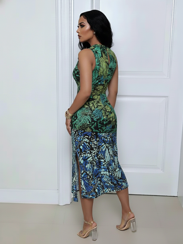 Printed Cut-out  Dress