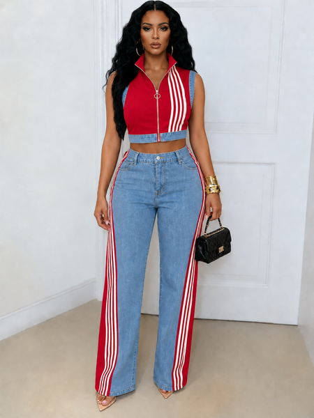 Stripe Combo Tank Top & Pants Set