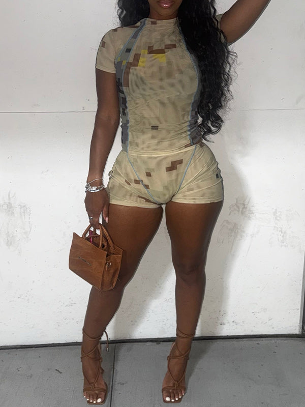 Printed Tee & Shorts Set