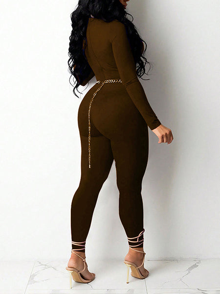 Morchique Solid Cross Cutout Jumpsuit