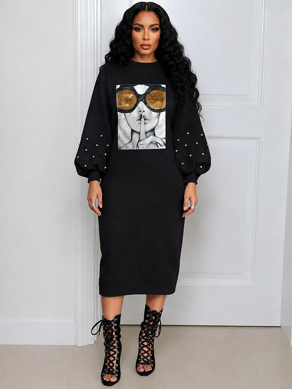 Quiet And Shine Sweatshirt Dress