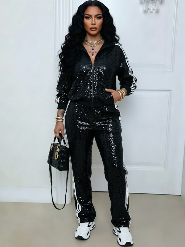 Sequin Jacket & Pants Set