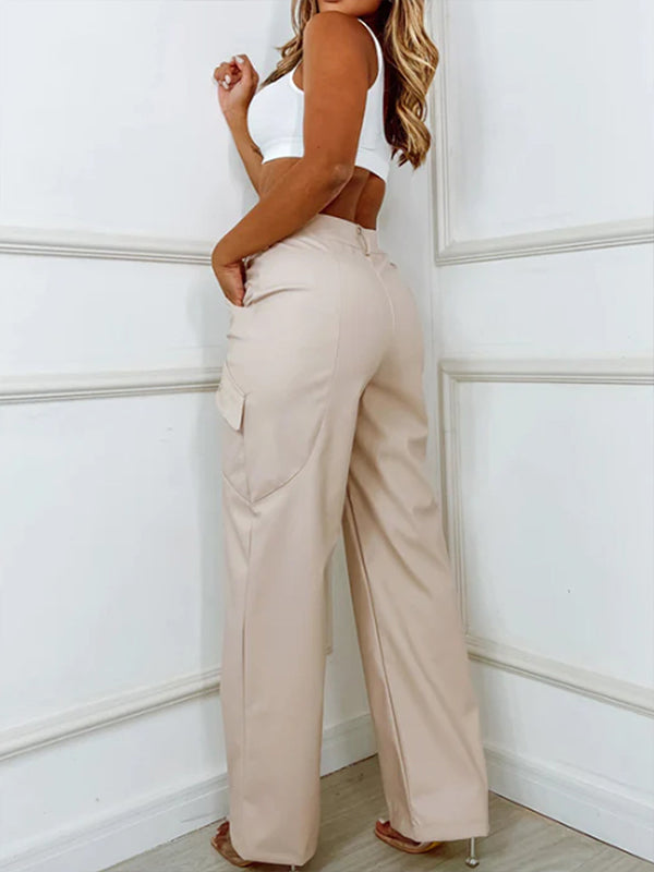 Morchique Faux-Leather Cargo Pants