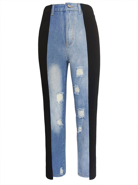 Denim Combo Pants