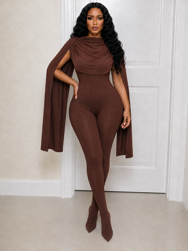 Solid Draped Jumpsuit
