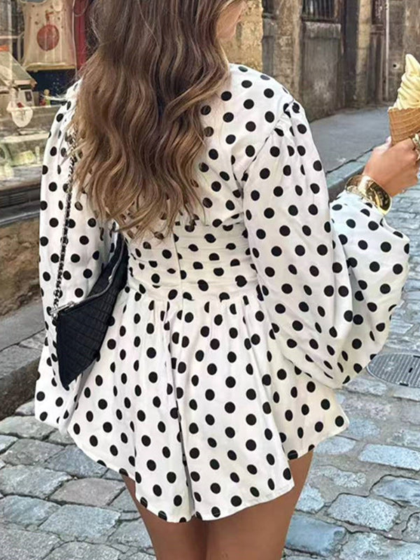 Polka Dot V-Neck Dress