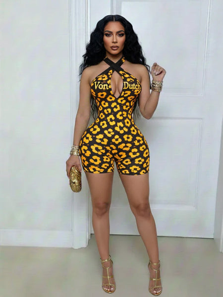Printed Halter Romper