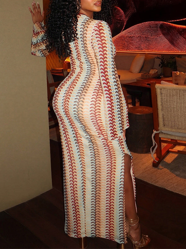Printed Slit Maxi Dress