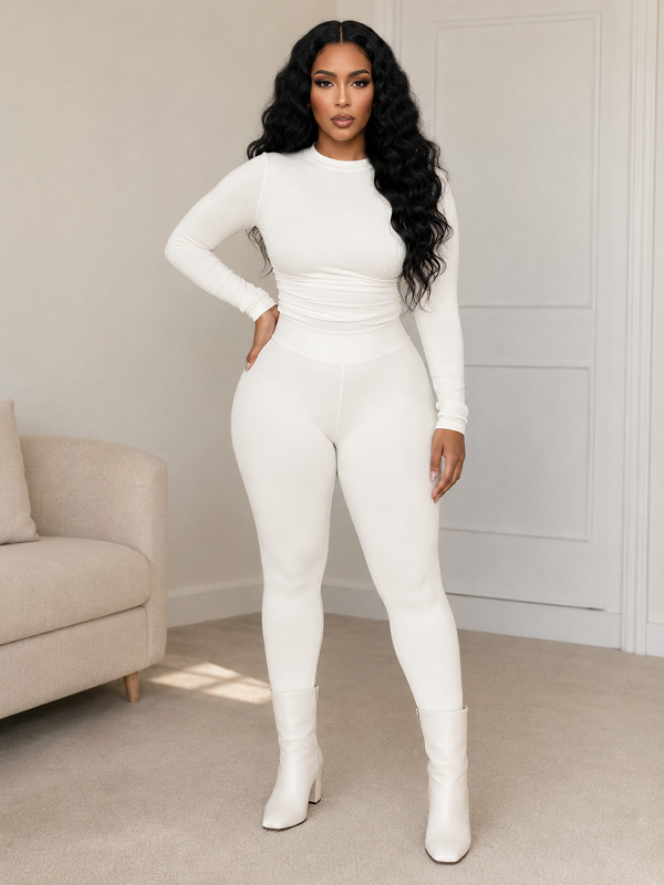 Solid Tee & Skinny Pants Set