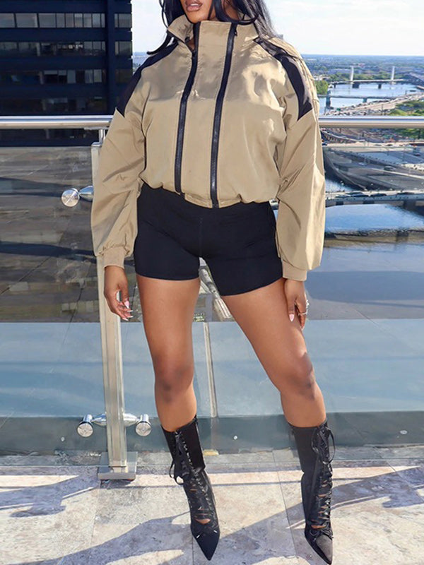Color-Block Cropped Jacket