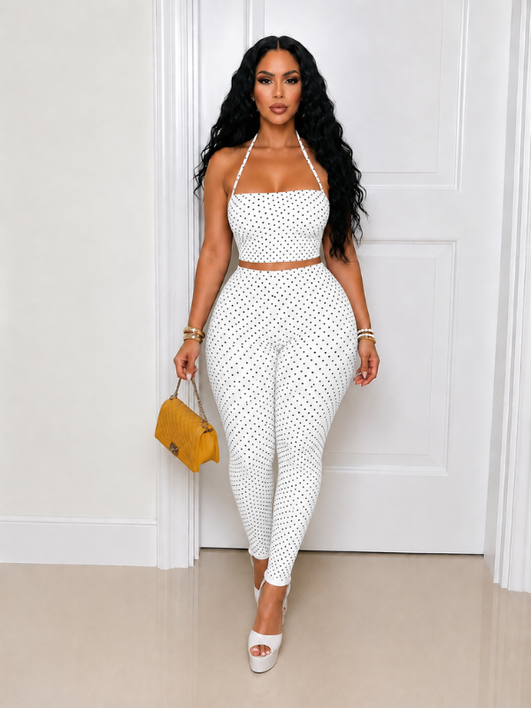 Dot Halter Top & Pants Set