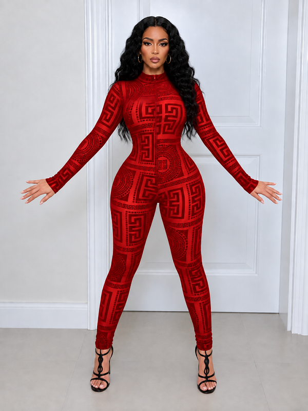Printed Skinny Jumpsuit