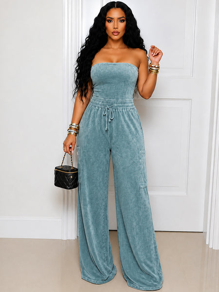 Washed Strapless Jumpsuit