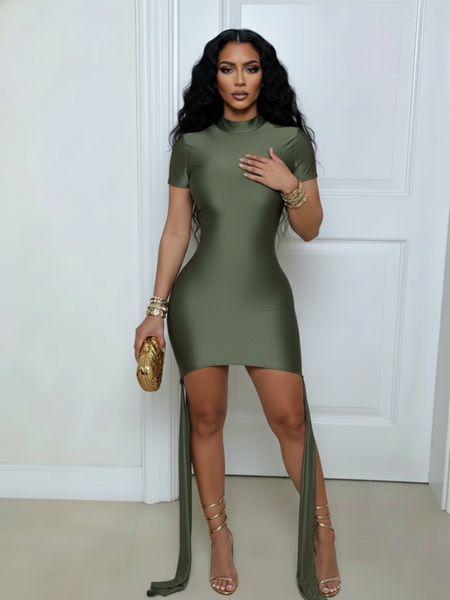 Draped Cutout Bodycon Dress