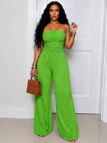 Ruched Strapless Jumpsuit