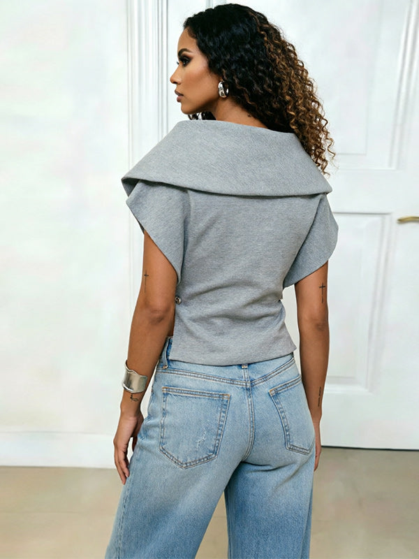 Draped Neck Scuba Top