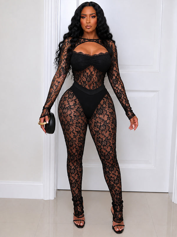 Lace Cut-Out Jumpsuit