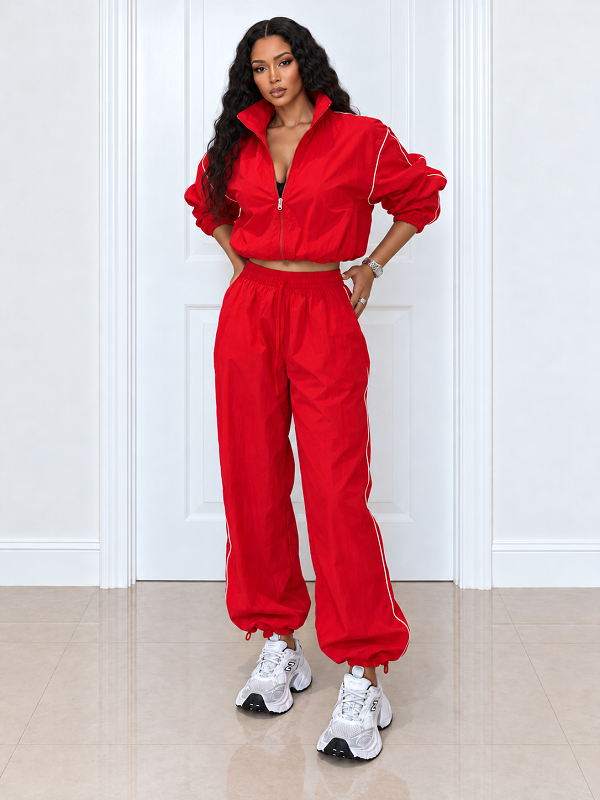 Solid Line Jacket & Jogger Pants Set