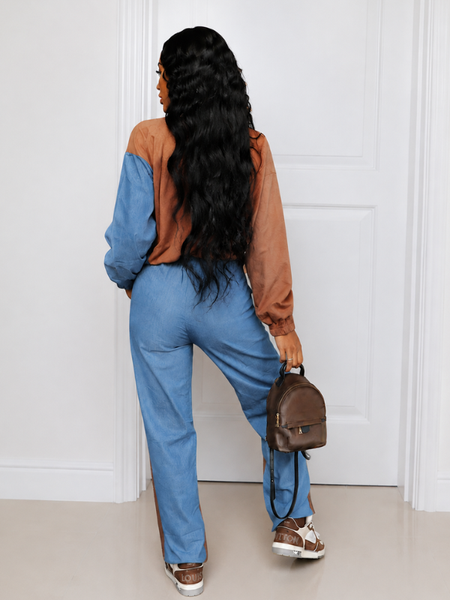 Stripe Combo Sweatshirt & Pants Set