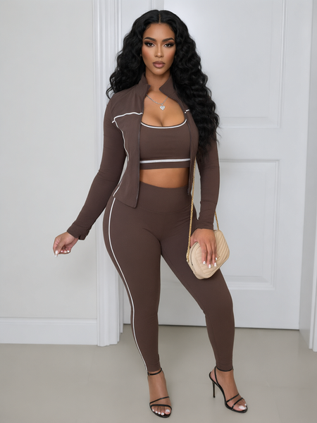 Stripe Jacket 3PC Pants Set