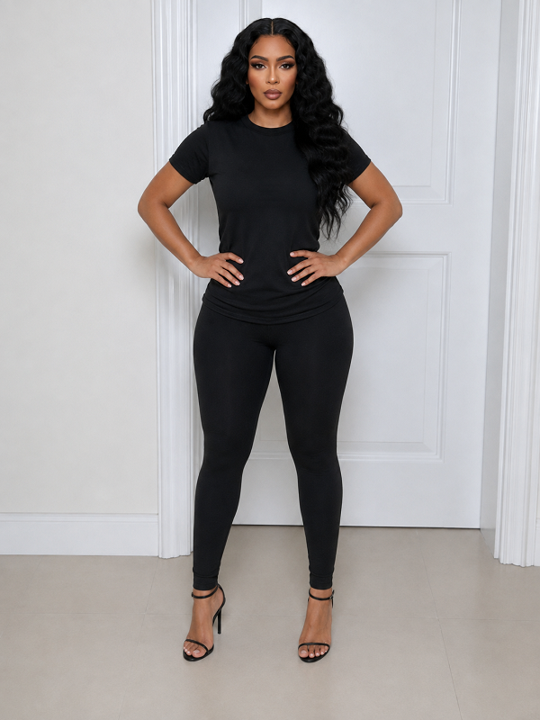 Solid Tee & Pants Set