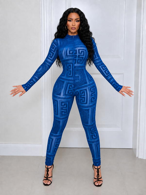 Printed Skinny Jumpsuit
