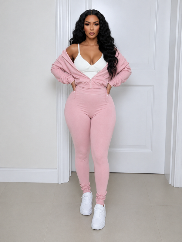 Stripe Zip-Front Jacket & Pants Set