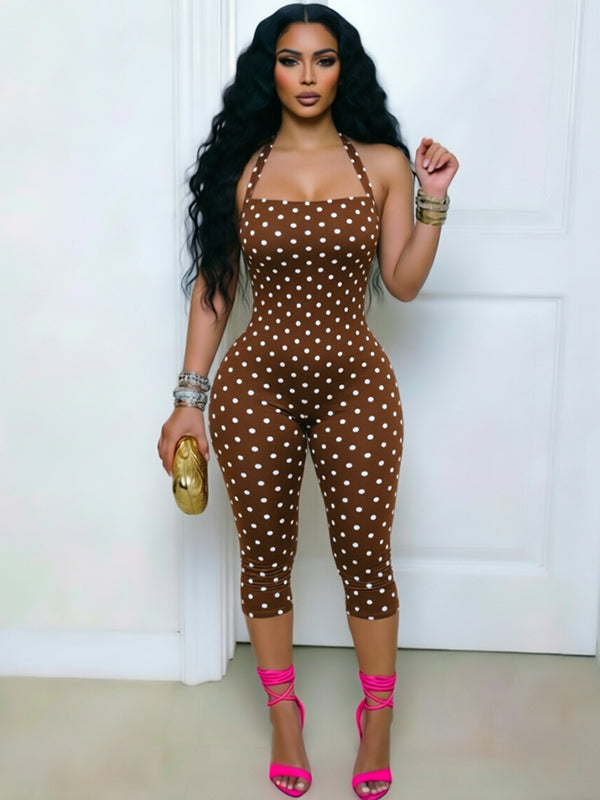 Dot Halter Capri Jumpsuit