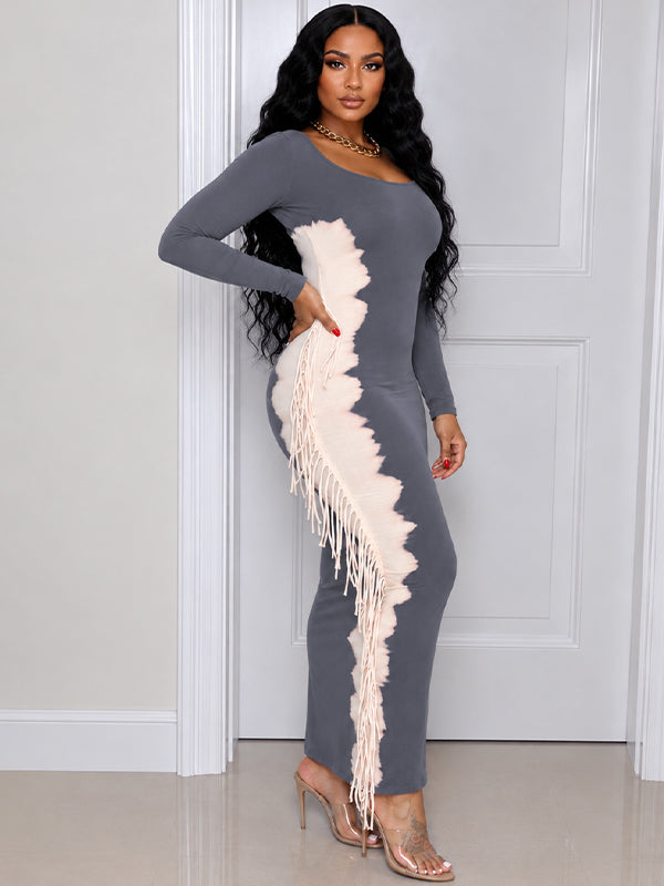 Fringe Combo Printed Dress