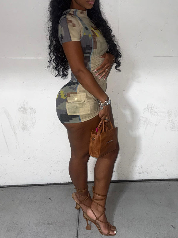 Printed Tee & Shorts Set