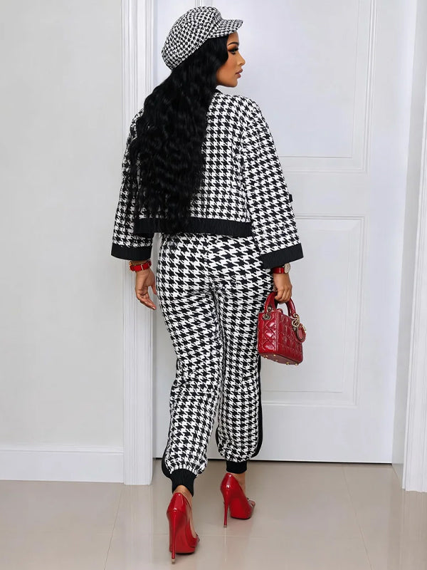 Houndstooth Jacket & Pants Set
