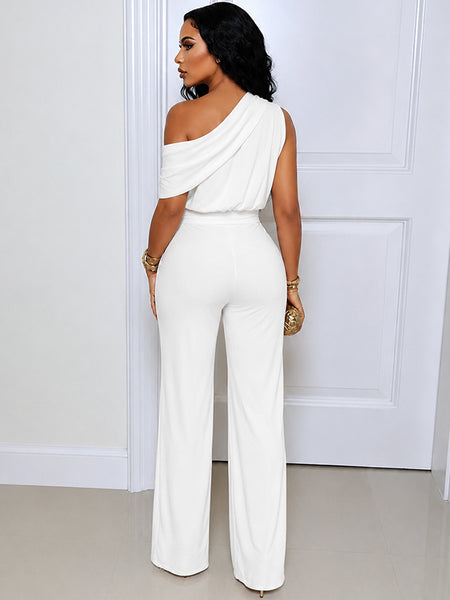 Boat-Neck Sleeveless Jumpsuit